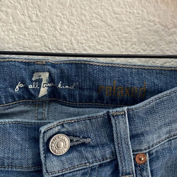 7 For All Mankind Relaxed Fit Jeans Medium Wash Size 31 x 30.5 Zip Fly - Picture 3 of 8